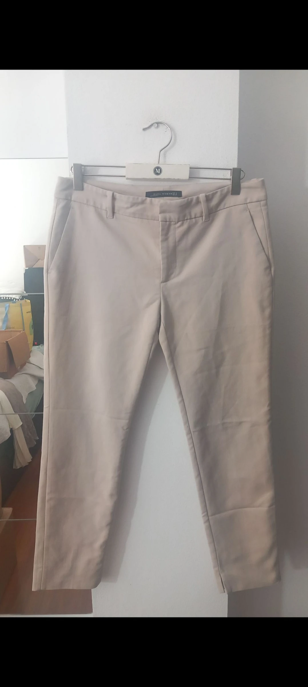 Pantalon chino beige Zara Woman - Taille M | Chinos curtos beges